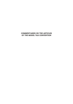 commentaries on the articles of the model tax convention
