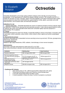 Guidelines for the use of octreotide