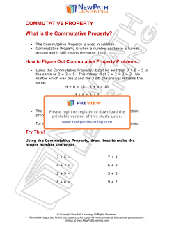 COMMUTATIVE PROPERTY What is the Commutative Property?