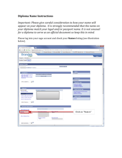 Diploma Name Instructions Important: Please give careful