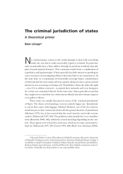 The criminal jurisdiction of states