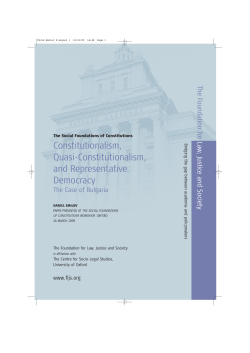 Constitutionalism, Quasi-Constitutionalism, and Representative