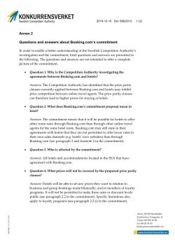 Annex 2 Questions and answers about Booking
