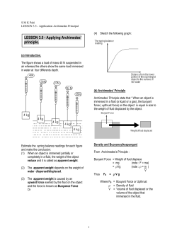 LESSON 3.5 - Applying Archimedes` principle.