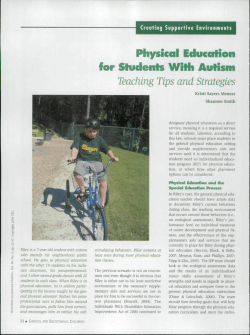 Physical Education for Shidenls With Autism