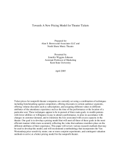 Towards A New Pricing Model for Theater Tickets