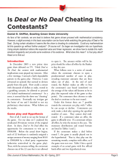 Is Deal or No Deal Cheating Its Contestants?