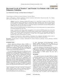 Decreased Levels of Protein C and Protein S in Patients with COPD
