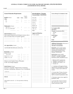 general studies curriculum guide: bachelor`s