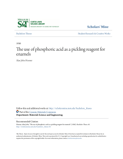 The use of phosphoric acid as a pickling reagent for