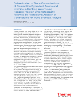 Determination of Trace Concentrations of Disinfection Byproduct