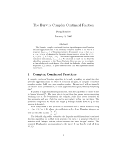 The Hurwitz Complex Continued Fraction