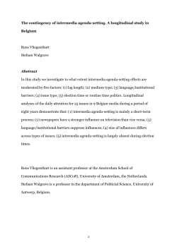 1 The contingency of intermedia agenda