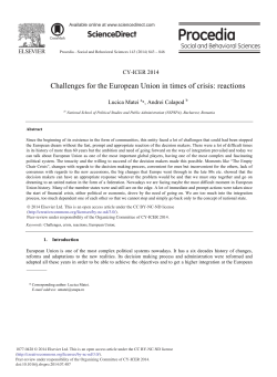 Challenges for the European Union in Times of Crisis: Reactions