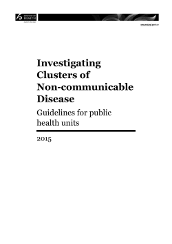 Investigating Clusters of Non-communicable Disease: Guidelines for