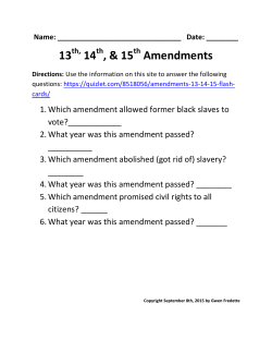 13th – 15th amendments