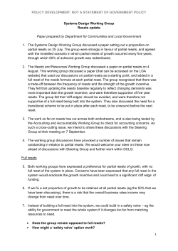 POLICY DEVELOPMENT: NOT A STATEMENT OF GOVERNMENT