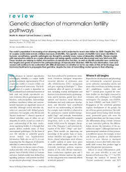 Genetic dissection of mammalian fertility pathways