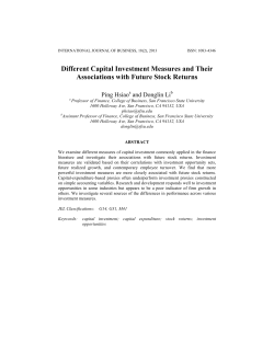 Different Capital Investment Measures and Their Associations with