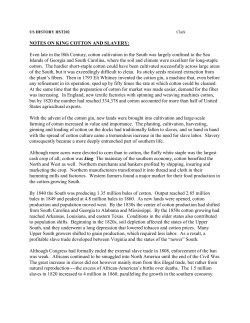 King Cotton and Slavery