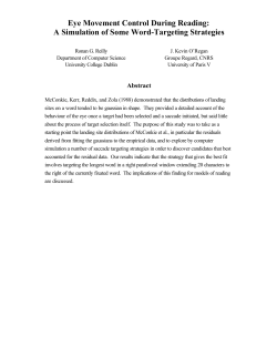 Eye Movement Control During Reading: A Simulation of Some Word