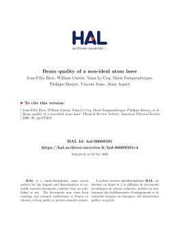 Beam quality of a non-ideal atom laser - HAL-IOGS