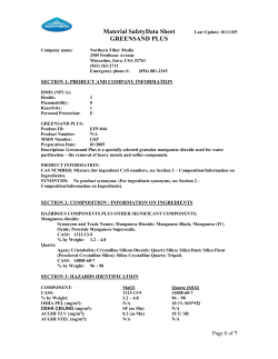 Material SafetyData Sheet GREENSAND PLUS