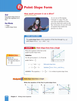 Point-Slope Form