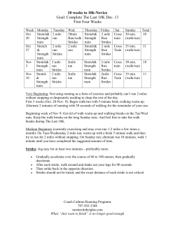 HUMAN RACE TRAINING PLAN