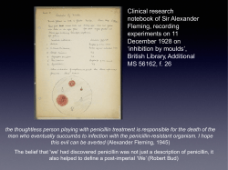Clinical research notebook of Sir Alexander Fleming, recording