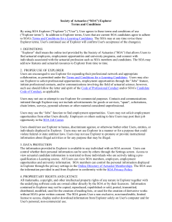 Explorer Terms and Conditions