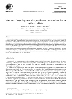 Nonlinear duopoly games with positive cost externalities