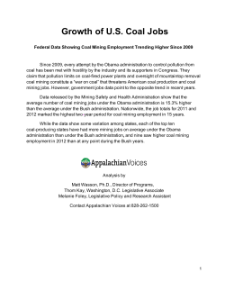 Growth of US Coal Jobs