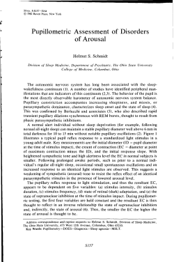 Pupillometric Assessment of Disorders of Arousal