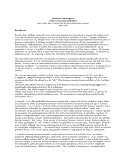 1 Hormone Contraceptives Controversies and Clarifications