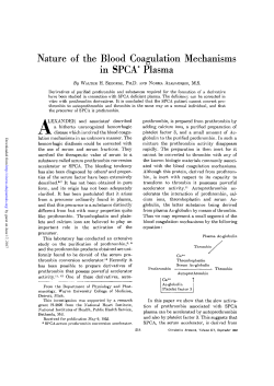 Nature of the Blood Coagulation Mechanisms in SPCA* Plasma