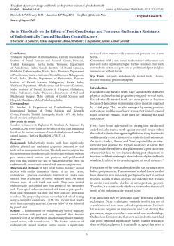 An In VitroStudy on the Effects of Post