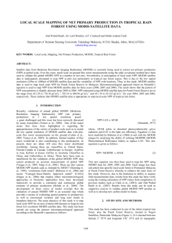 local scale mapping of net primary production in tropical rain