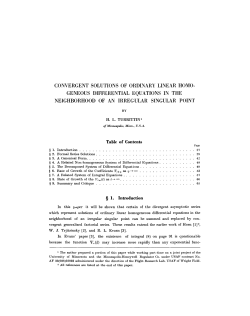 Convergent solutions of ordinary linear homogeneous differential