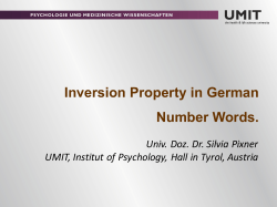 Inversion Property in German Number Words.
