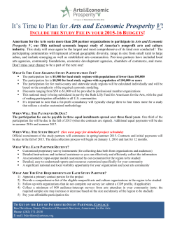 It`s Time to Plan for Arts and Economic Prosperity V!