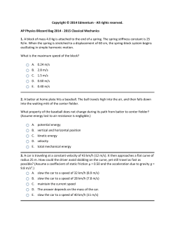 2015 Classical Mechanics 1. A block of mass 4.0