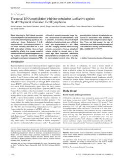 The novel DNA methylation inhibitor zebularine is