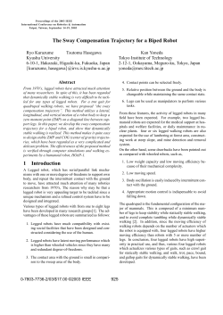 The Sway Compensation Trajectory for a Biped Robot 1 Introduction