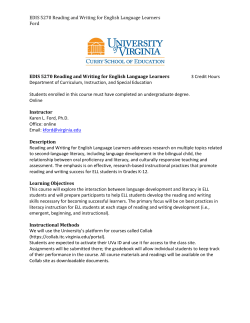 EDIS 5270 Reading and Writing for English Language Learners