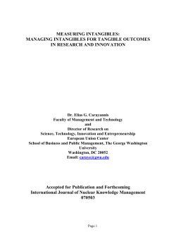 MEASURING INTANGIBLES: MANAGING INTANGIBLES FOR
