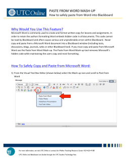 PASTE FROM WORD MASH-‐UP Why Would You Use