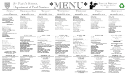 Department of Food Services - Millville: St. Paul`s School Community