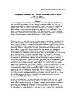 2008 Teachers Practical Knowing in Action_PUER