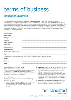 Australian Terms of Business